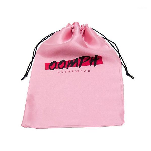 Confezione regalo 18X30Cm Sacchetti Parrucca Borsa in seta Logo personalizzato Design gratuito Estensione per donna Confezione Capelli in raso
