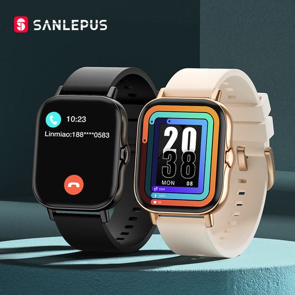 

2021 new sanlepus smart watch men women dial calls smartwatch ip68 waterproof fitness bracelet for android apple xiaomig, Slivery;brown