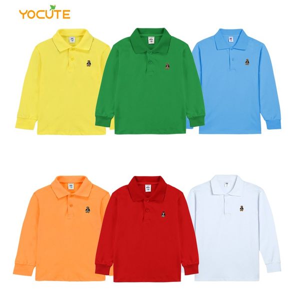 

kids clothes childrens white long sleeve t-shirt boys and girls solid color shirt pure cotton students class uniforms, White;black