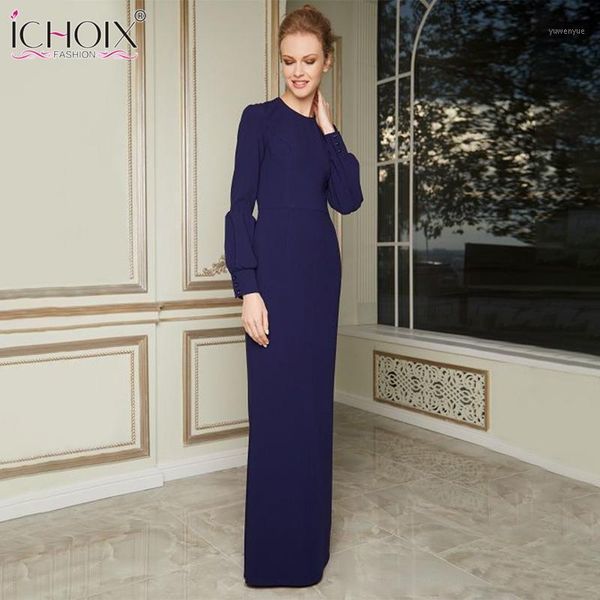 

casual dresses ichoix women long party dress lantern sleeve empire waist winter female vintage floor length black maxi elegant, Black;gray