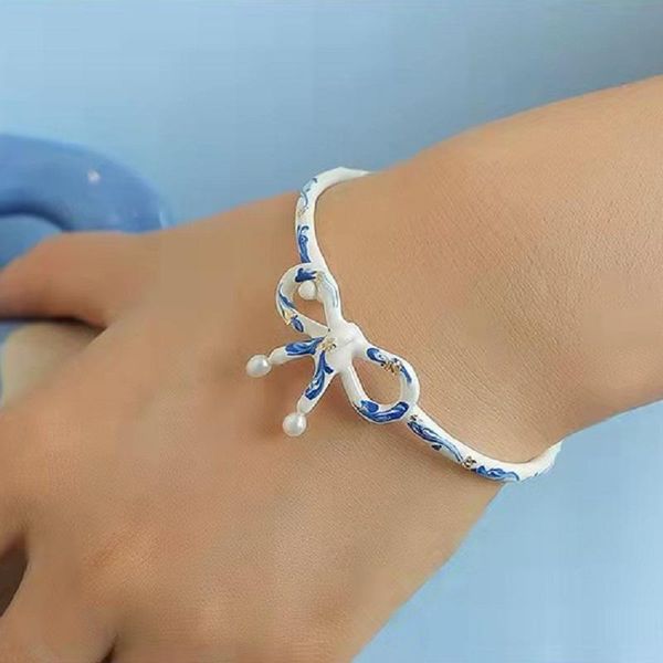 Armreif 2021 Retro Handgemalte Tropföl Perle Zirkon Geometrische Verstellbare Armband für Frauen Mädchen Reise Partei Schmuck Geschenk