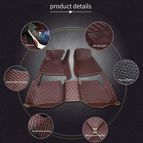 

car floor mats for camaro 2016-2021 full coverage leather red