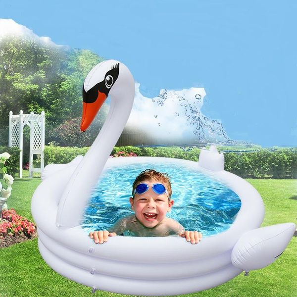 

pool & accessories 2021 type inflatable white swan swimming easy,comfortable and portable