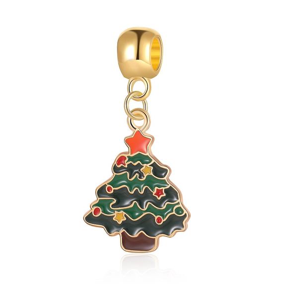 

20pcs christmas tree enamel pendant charms european beads fit pandora 925 sterling silver snake chain bracelet charms jewelry diy making wom, Black
