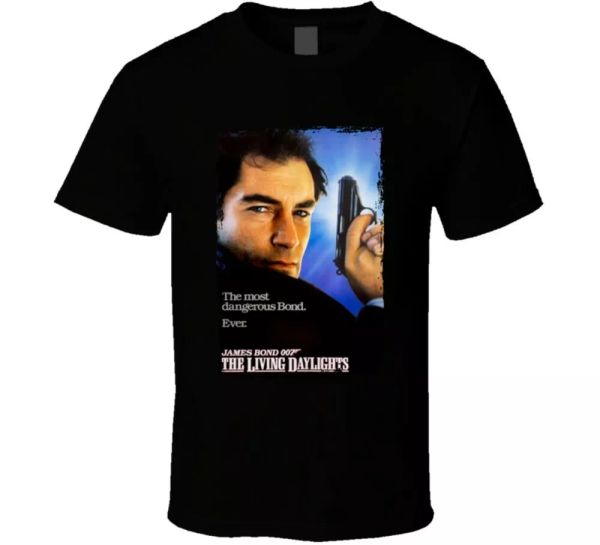 

the living daylights 80s action movie fan t shirt, White;black