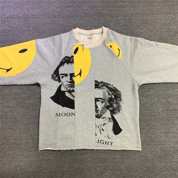 

men's hoodies & sweatshirts 2021ss patchwork kapital men women 1:1 high-quality hoodie crewneck man xxxtentacion, Black