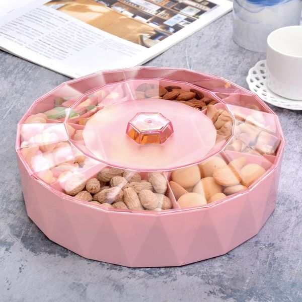

storage bottles & jars creative compartment candy box with lid living room office transparent snack plate year festive plastic dried fruit