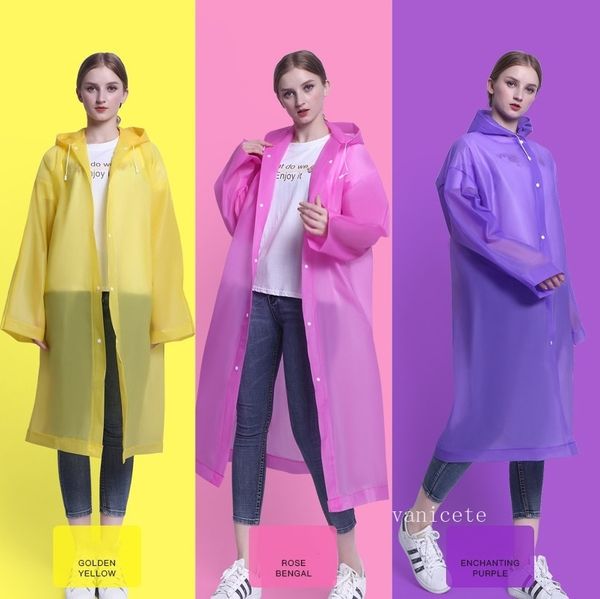 Outdoor Impermeabile non usa e getta da viaggio Rainwear poncho colore ispessito EVA leggero monopezzo per adulti cappotti antipioggia ZC807