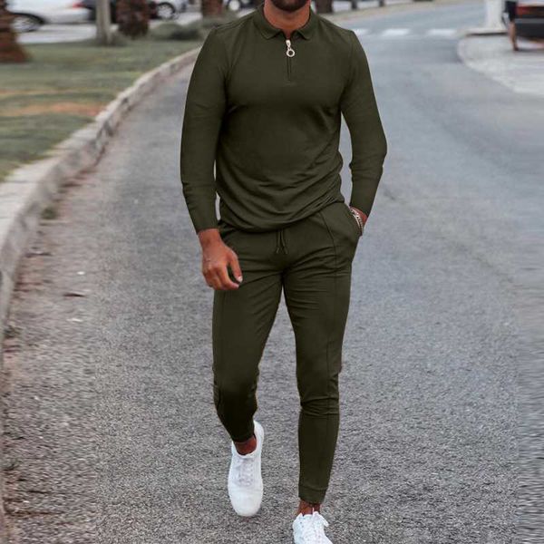 

men's tracksuits autumn slim men set casual sportswear long sleeve shirt pants two pieces sets solid male tracksuit jogger sweatsuits, Gray