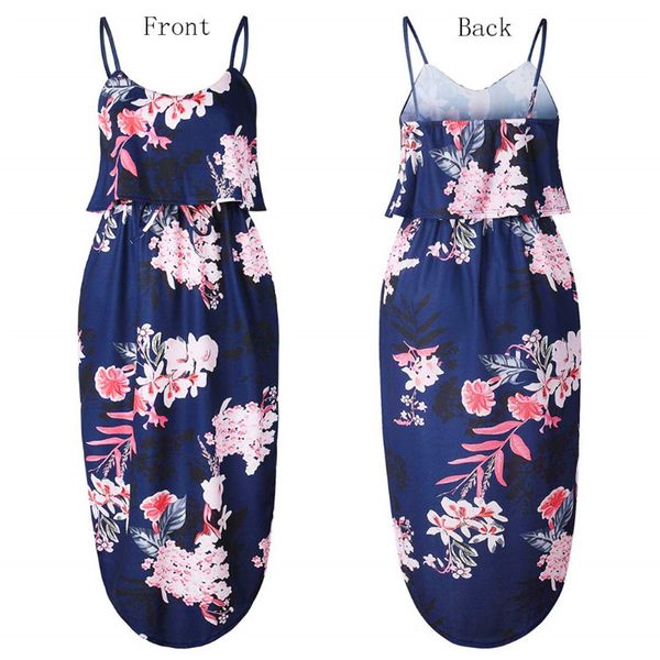 

2020 women's hanging print chiffon dress open back beach skirt, Black;gray