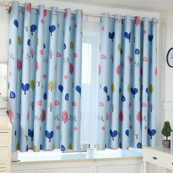 

nordic exquisite fresh wind love tree reed printing blackout curtain light luxury decoration 100x200cm long perforated 1 piece & drapes