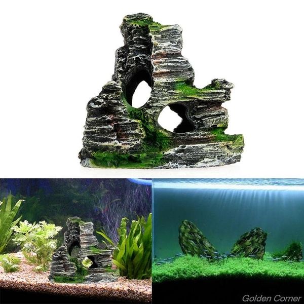 

mountain view aquarium rockery hiding cave tree fish tank ornament decoration f03 21 drop decorations