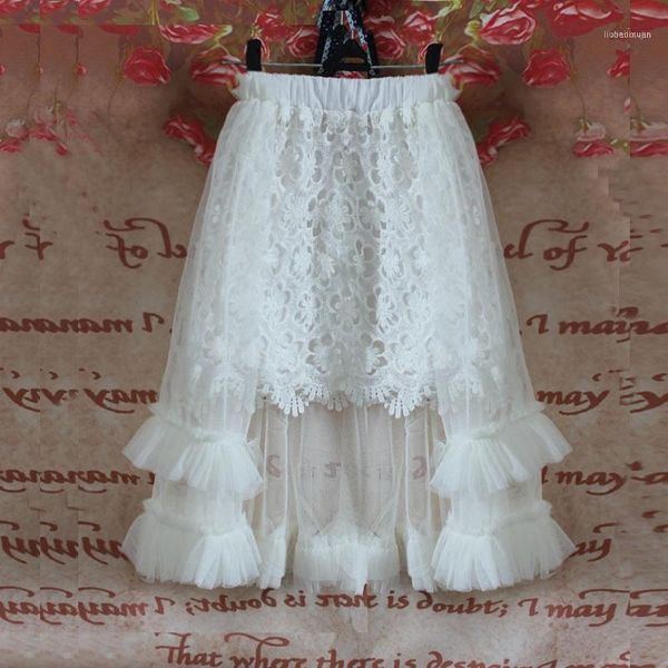 

skirts children clothing spring lace patchwork girl sweet tutu skirt ball gown girls irregular mesh1, Blue