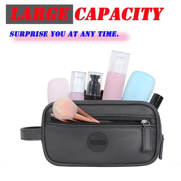 

cosmetic bags & cases women's bag makeup men cosmetics organizer toilet pencil handbags travel pu large capacity leather storage lipsti