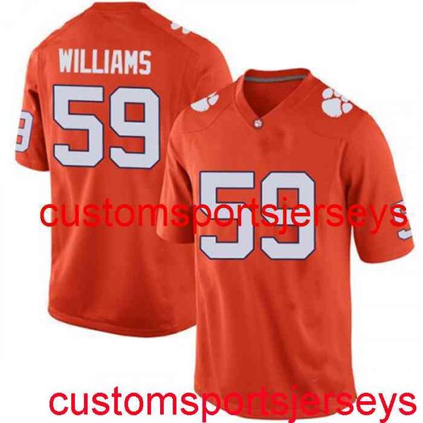

stitched clemson tigers #59 williams jersey orange ncaa 20/21 custom any name number xs-5xl 6xl, Black