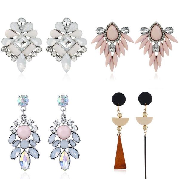 

stud retro creative alloy earrings crystal rhinestone fashion egirl exaggerated for women, Golden;silver