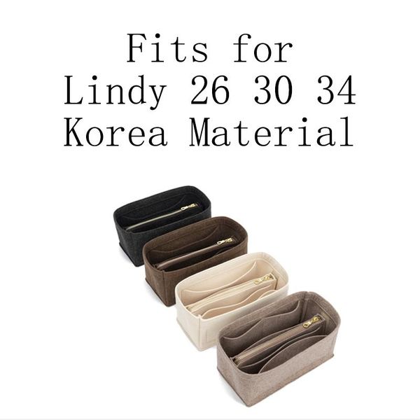 

bag parts & accessories insert organizer makeup handbag travel inner purse ladies portable cosmetic korea inside bags for lindy 26 30 34, Black