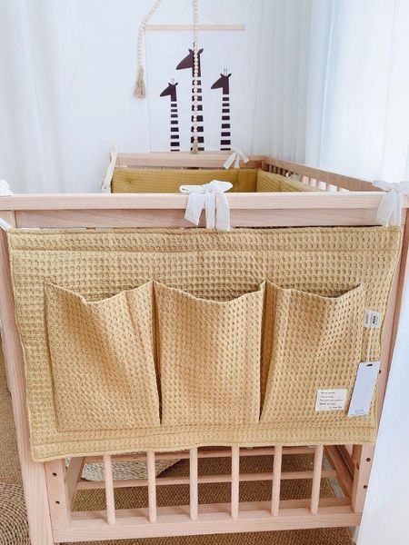 

bedding sets muslin tree bed hanging storage bag baby cot brand cotton crib organizer 60*55cm toy diaper pocket for set