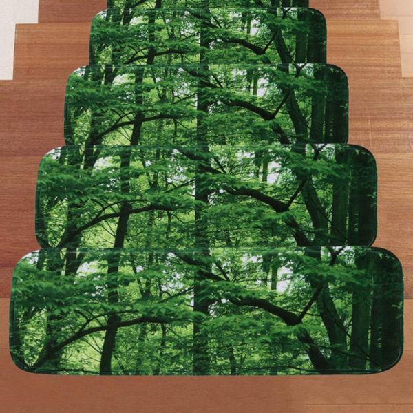 

carpets 5pcs non-slip stair carpet treads washable tread mat with adhesive tape and rubber backing(pattern 26)