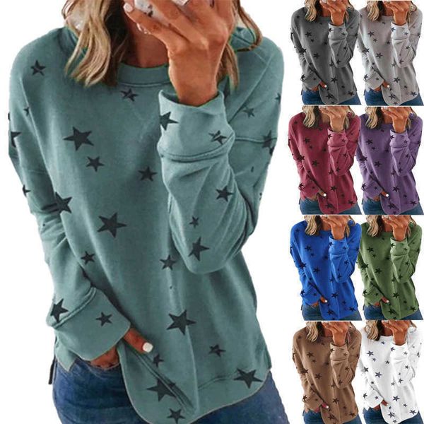 

2021 autumn winter women's loose large long sleeve printed thickened small sweater, White