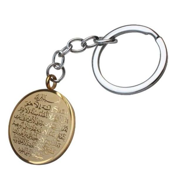 Islam Muçulmano Allah Quran Pingente Chaveiro Chaveiros Charme Men Amulet Jóias Acessórios G1019