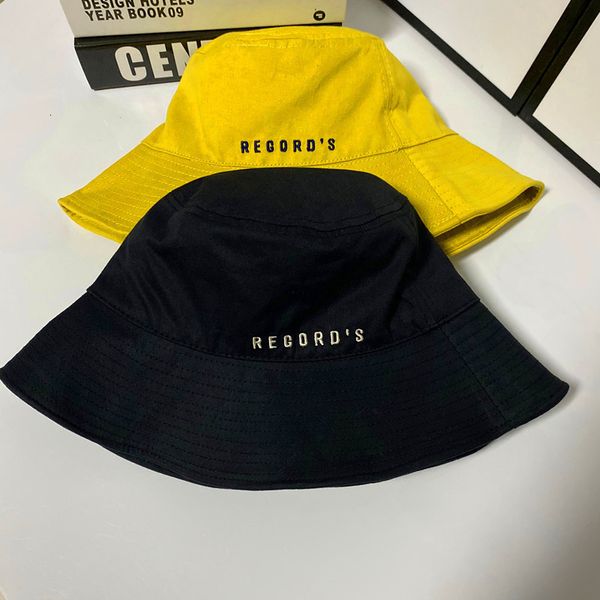 

letter embroidered sunshade fisherman's hat, Yellow