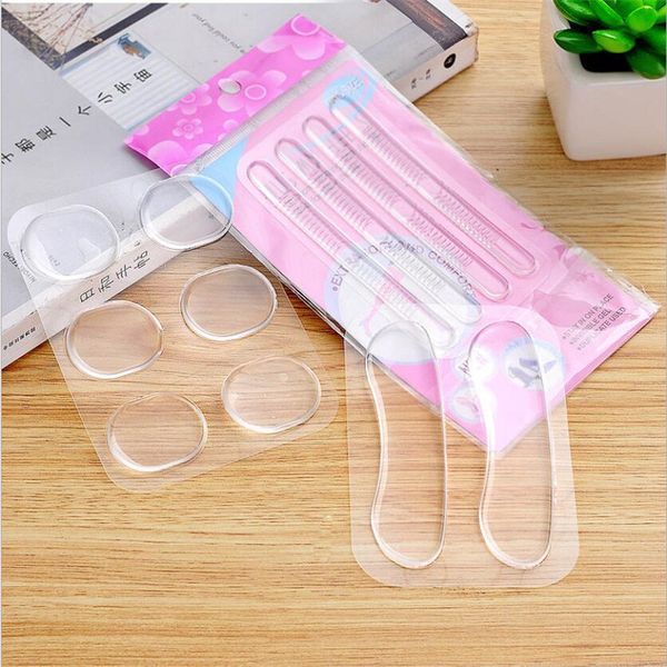 

1 pair 3 styles soft silicone insert heel liner grips silicone gel heel protector high heel comfort pads feet care accessories 22, Black