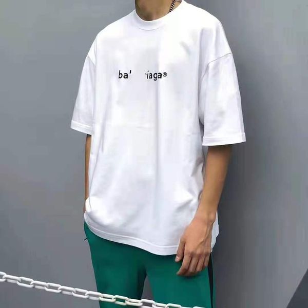 

luxury design correct version summer parisian family chest small letter print short sleeve t-shirt women's style, White