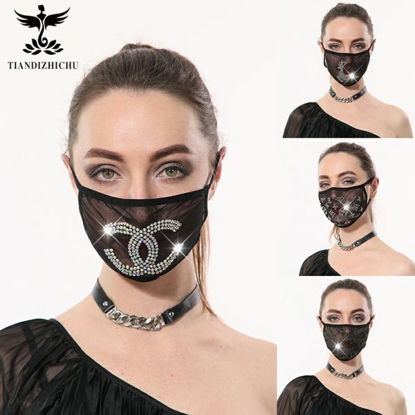 

new sunscreen mask cloth breathable washable fashion personality drill mh mask5xta