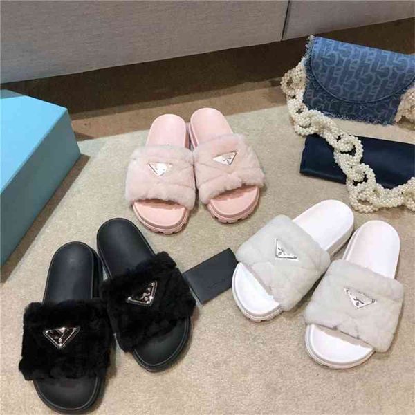 

2021 new sandals wool slippers women spring and summer size, Black