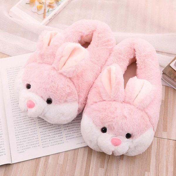 

slippers women cartoon plush girls home indoor shoes ladies warm flats autumn winter woman comfortable shoe casual, Black