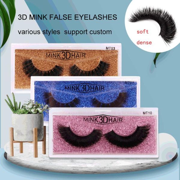 

false eyelashes 100% real mink natural 3d lashes wholesale soft fake eyelash extension makeup kit maquiagem