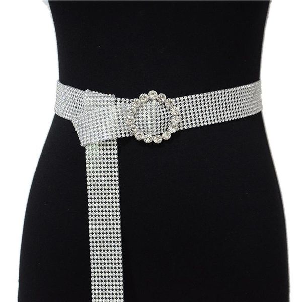 

belts brilliant women's belt waist chain full diamond rhinestone crystal luxury large party for 2021 fashion, Black;brown