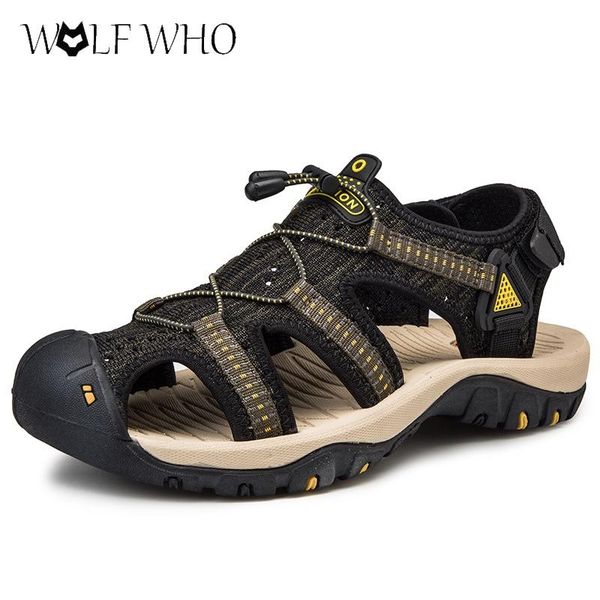 

sandals men summer man beach breathable roman waterproof fashion outdoor brand casual shoes zapatos de hombre 38-48#, Black