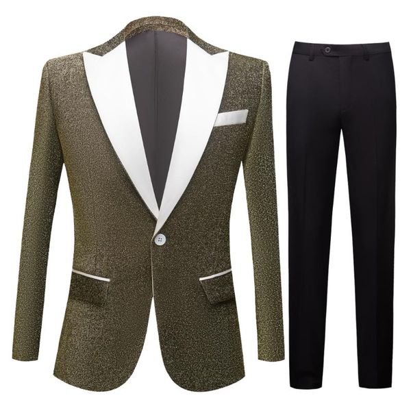 

men's suits & blazers brown suit jacket tuxedo shawl lapel wedding senior fashion slim xl business, White;black