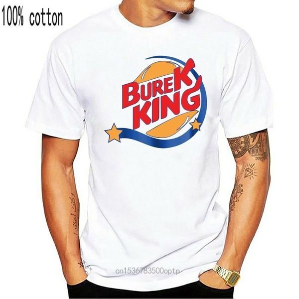 

men's t-shirts burek king bosnia croatia serbia t-shirt, White;black