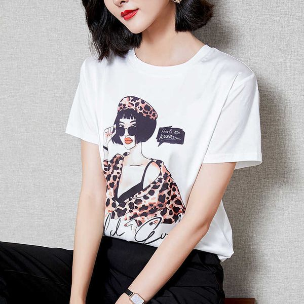 Летние корейские моды шелковые футболки для женщин девушка узор из атласных топов с короткими рукавами плюс размер XXL офис леди леди 210531