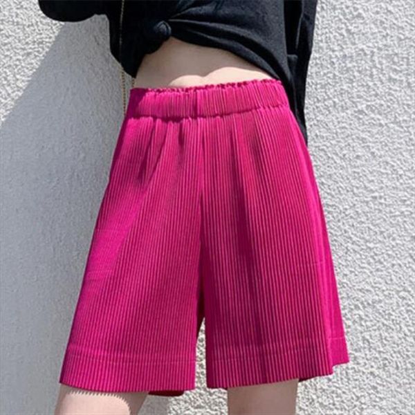 

plus size summer harajuku fashion women shorts elasticity pleated pants wide leg sweatpants high waist 5xl 6xl 7xl, White;black