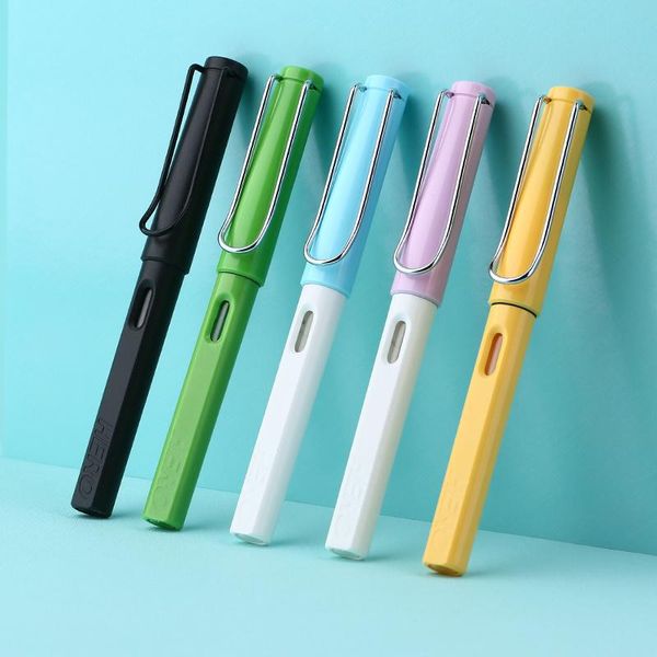 

fountain pens hero 359 pen dazzle metallic dual color plastic posture correction ink ef/f nib with simple case school supplies