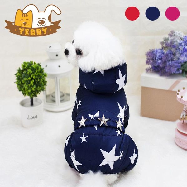 

dog apparel down parkas classic solid stars pattern winter cotton warm coats jackets jumpsuits & rompers elegant costume