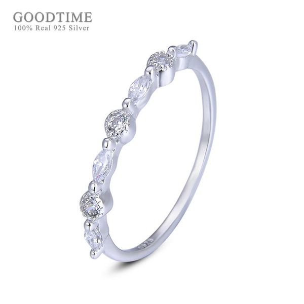 

wedding rings fashion women gift pure 925 sterling silver jewelry anniversary party ring shining cubic zirconia style for girl, Slivery;golden