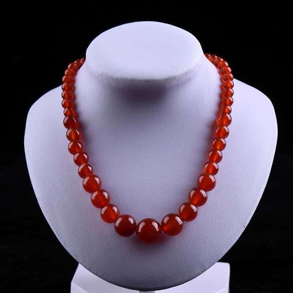 

chains natural agate beads handcarved round pendant simple retro necklace temperament jewellery fashion for women men luck, Silver