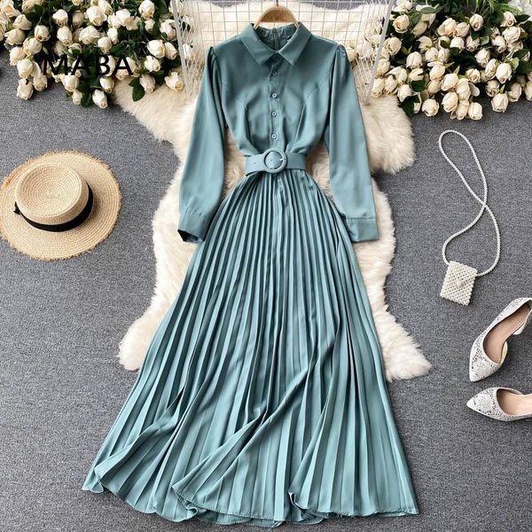 

casual dresses long sleeve luxury party high waist runway dress elegant 2021 ethnic women a-line solid pink autumn holiday spring, Black;gray