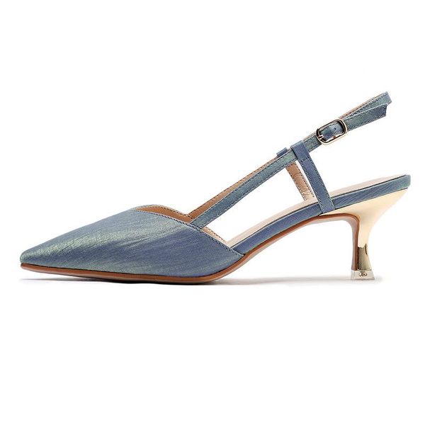 

dress shoes 2022 women high heels female slingback silk pointed toe thin heel pumps ladies casual wedding, Black