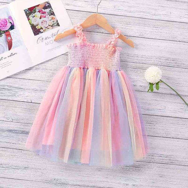 

2-8y summer princess kids girl dresses girls strapless colorful lace knee length tutu sundress, Red;yellow
