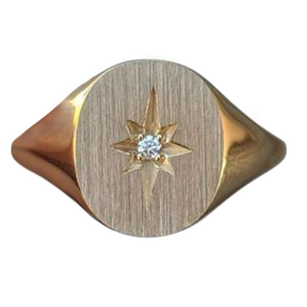 

wedding rings 2021 fashion gold color simple cz star ring midi minimal paved delicate cute elegant girls jewelry gift, Slivery;golden