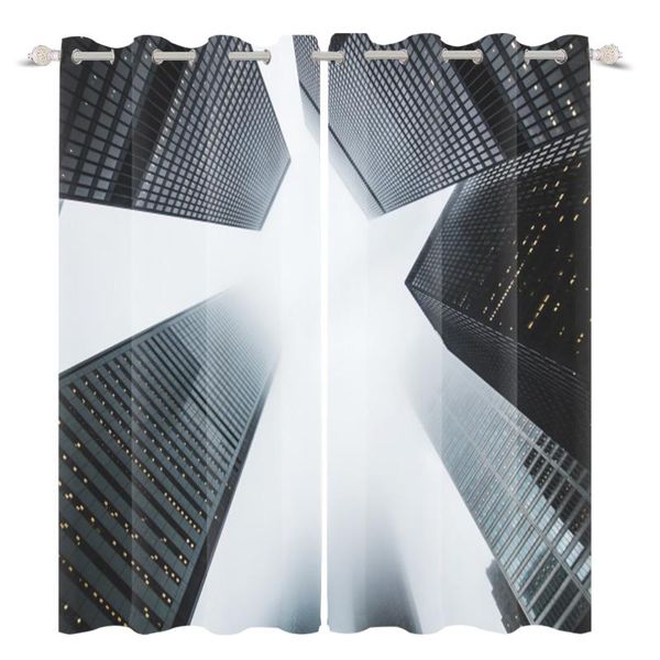 

curtain & drapes modern style city building looking up view curtains living room bedroom decoration with grommets accessories shade