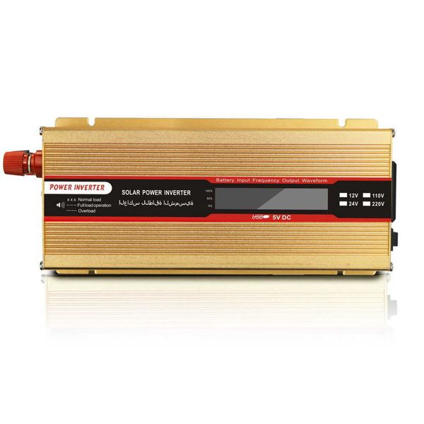 

car solar inverter modified sine wave inverter dc 12v to ac 110v/220v 2000w voltage transformer power converter with led car