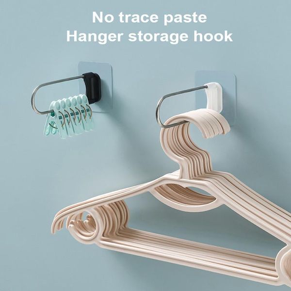 

hooks & rails simple no punching wall paste u-shaped clothes rack storage stainless steel holder coat hanger for bathroom