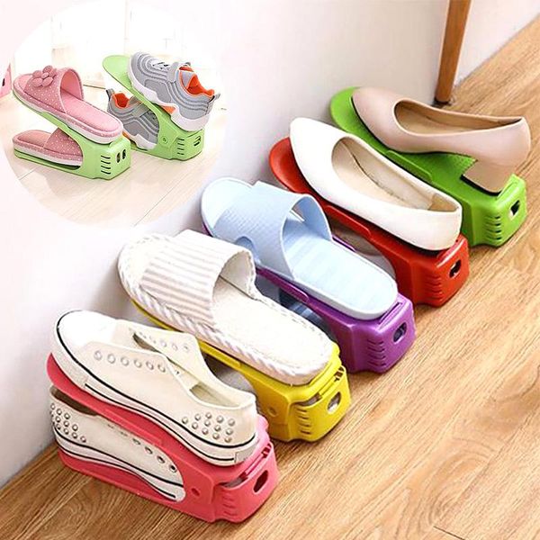 

thickened integrated shoe rack storage double-layer cabinet liberating the space clothing & wardrobe